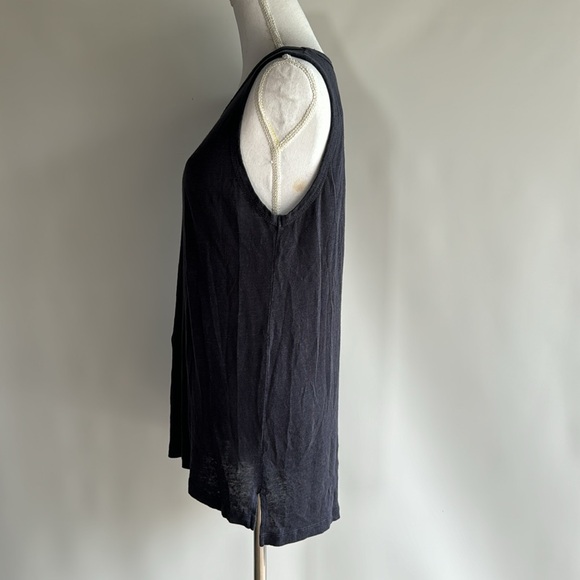 Bobi Linen Blend Navy Tank Top - sz M - Picture 4 of 6
